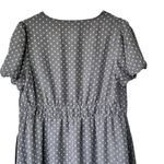 Modcloth  1X Plus Bordeaux Afterglow Grey Clip Dot V-Neck Midi Dress no belt Photo 6