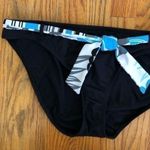 Jag jeans NEW NWOT Solid Black Blue White Belted Stripe Y2K Bikini BOTTOM XL Photo 2