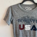 Chaser  Tee Gray USA FOREVER Short Sleeve T Shirt Sz  XS GUC Patriotic Eagle Top Photo 5