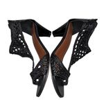 NEW Donald J. Pliner Black Leather Woven Verona Thong Sandals Heels Shoes size 7 Photo 5
