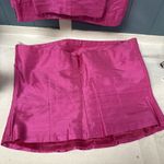 Vtg PREPPY LADY Top And‎ Pants Suit TROUSERS BRIGHT PINK Silk Moire Missy Size 8 Photo 2
