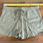 ANDIE NWT The Short Women's M Elastic Waistband Pockets Linen Blend Olive Green Photo 3
