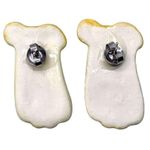 Handmade Vintage Ballet Dance Slippers Shoes Stud Earrings Bespoke Yellow Ribbon Ceramic Photo 3