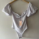 Missguided NEW!!  Petite White Bardot Puff Short Sleeve Bodysuit Photo 0