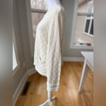 Laura Ashley Vintage  Ivory Gold Metallic Basketweave Knit Cardigan Sweater Large Photo 1