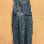We Wore What NWT  Slouchy Slit Denim Overalls - Steel Photo 6
