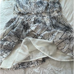 VERO MODA  Womens Dress Size XL White Black Short Sleeve Drop Waist Lined V Neck Photo 6