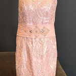 Women’s Pink Tea Length Mother of the Bride Groom Corset Back Dress Size 10 NWOT Photo 0