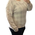 Maurice's  MEDIUM Cozy Relaxed Plaid Button Long Sleeve Dolman Boat Neckline Tee Photo 5