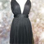 Windsor  beautiful black tulle long lace up back prom or formal dress. Photo 8