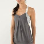 Lululemon Rest Less Tank Heathered Soot Light Grey Hyper Stripe Size 4 Small S Photo 8