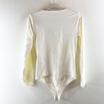 Abercrombie & Fitch Abercrombie Square Neck Long Sleeve Bodysuit Cream White Medium Photo 3