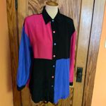 Vtg 80s color block oversized shirt Size L Photo 11