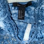 Forever 21  Crochet Lace Blue Tie Dye Cropped Cami Photo 4