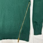 Michael Kors Women's Sweater Gold Zipper Emerald Green Modern Holiday Chic Sz S Photo 1