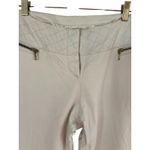 Cache White Lined Leather Pant Zipper Pockets Quilted 3" Wide Self Belt $298 Photo 4