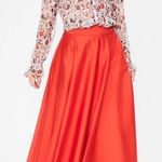 BODEN Pink Floral Stephanie Silk Sheer Blouse Top Long Sleeve‎ Size 4 Red Photo 0