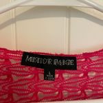 EUC Mirror Image women’s‎ bright pink crochet pattern drapey open front sweater Size L Photo 3