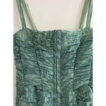 House Of CB Cate Ivy Print Green Ruched Mesh Mini Dress Size Large+ Photo 4