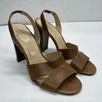 Talbots  Leather Beige Strappy Sandals Wood Block Heel size 7.5 Photo 0