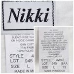 Nikki Womens Embroidered Fish Top Size L White with Multicolored Fish Size L Photo 1