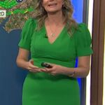 DKNY Womens Sheath Scuba Crepe Green Dress Size 14 Photo 2