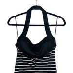 Nicholas NEW NWT Jane Contrast Square Neck Midi Dress In Black & Milk Stripe Photo 7