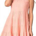 Elan  Coral Pleated Tiered Sundress Size‎ Small NWT 100 Percent Cotton Photo 0