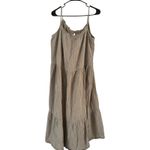 Anthropologie Daily Practice  Dress Light Gray Tiered Cotton Gauze Midi Sz Large Photo 1