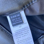 SheIn  Black Faux Leather Pants Womens Sz Large Coated Pant Stretch Photo 3