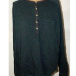 prAna New Womens NWT M Hensley Henley Long Sleeves Top Black Snaps Unique Photo 2