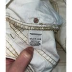 Free People Women's Ivory Denim Distressed Mini Shorts Size 26 Cutoff Festival Photo 3