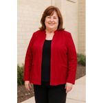 R&K Originals Petite Red Open Front Blazer Jacket Size 16P Photo 3