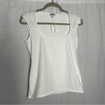 NWT J.Crew Factory Cap Sleeve Stretch Cotton Blend Square Neck Tank Top Small White Photo 2