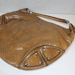 The Limited  Purse Hobo Shoulder Bag Brown Snakeskin Big Stud Silver Faux Leather Photo 7