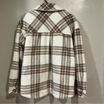 Garage  Cream Tan Green Plaid Vancity Shacket Women’s Size Medium Photo 3