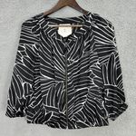 Anthropologie Anthro Hei Hei Black‎ Geometric Zip Up Boho Flowy Top Womens Small Boho Hippie Photo 0