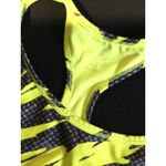 Champion ‎ Sports Bra Neon Yellow Gray Zebra Print Racerback Athletic Top size M Photo 3