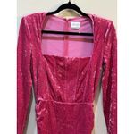 Saylor Emorie Crushed Velvet Mini Dress in Hot Pink Corset Ruched Size Small Photo 3