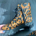 Schutz  Maylova Leopard Lug Sole Combat Boot Photo 3