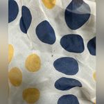 Vintage scarf navy blue gold yellow polka dots headband neck tie Photo 2