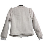 Tammy Tangs White Tweed Frayed Trim Button Front Jacket Long Sleeve Size M Size M Photo 6