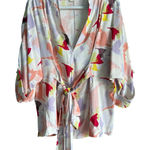 Tallulah & Hope Gloria's Women's V Neck Blouse Bird‎ Print Tie Boho One Size Size undefined Photo 0