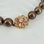 Lia Sophia  faux metallic Pearl &‎ floral rhinestone pendant necklace Photo 1