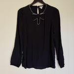 NWT J.CREW FACTORY Jeweled Bow Top Rhinestone Black Silver Holiday Small Photo 2