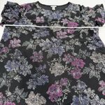 Catherines  Black Purple Floral Chiffon Flutter Sleeve Midi Dress Size 4X Photo 5
