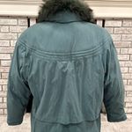 Vintage Utex Women's Snap Front Quilted Down‎ Fur Trim Long Coat Jacket Green 10 Photo 2