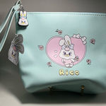 Rare Vintage NWT Momorei Rico HTF Zip Makeup cosmetic pouch Trinket Wristlet Bag Blue Photo 0