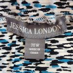 Jessica London Blue and Black Pull-on Pants Size 20W Stretch Cropped Pants Photo 5