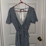 Miami Blue and White Striped Romper Photo 1